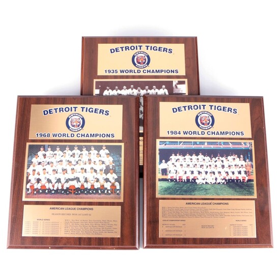 MLB Detroit Tigers World Champions Wooden Plaques