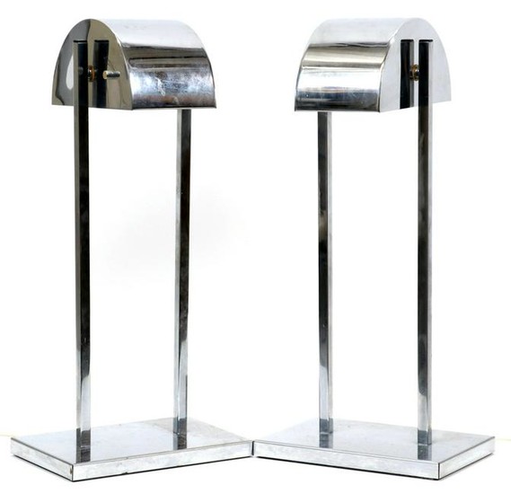 MODERN TABLE LAMPS, PAIR, H 21", L 9.25"