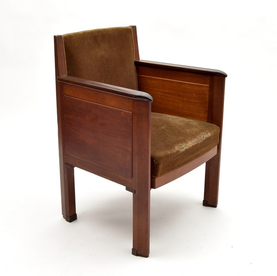 Mahogany armchair with coromandel armrests & details, with...
