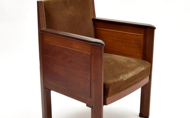 Mahogany armchair with coromandel armrests & details, with...