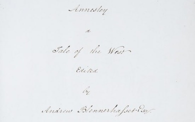 Manuscript novel.- Blennerhasset (Andrew, editor) Annesley a Tale of the West..., manuscript