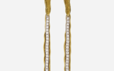 Mapamenos Natepas Diamond and bicolor gold earrings