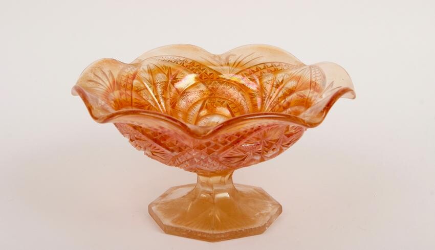 Marigold Carnival Glass Comport