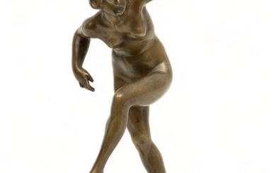 Martinelli, Bronze Sculpture, Nude Dancer, Ca. 1930, H 9.5"