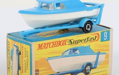 Matchbox Lesney Superfast MB-9 Boat and Trailer, Transitional model