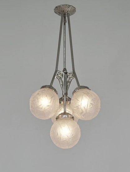 Maynadier & Muller freres - 1930 French Art Deco chandelier #2, Deckenlampe