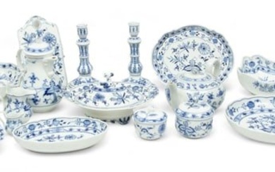 Meissen (German) & Ernst Teichert (Meissen, Germany) Blue Onion Porcelain Serving Dishes, Ca.