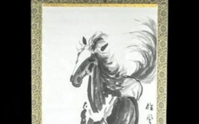 Mid 20th C. Chinese Scroll after Xu Beihong w/ Horse