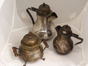 Milk jug, Sugar pot, Teapot (3) - .800 silver - Italy - First half 20th century