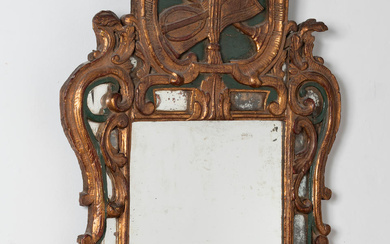 Miroir à parecloses en bois sculpté et doré, époque Régence,...