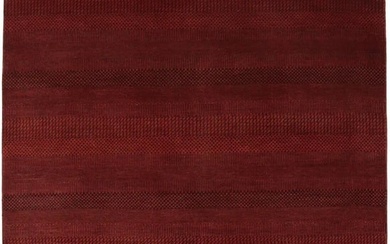 Modern Red Grass Design Living Room 6X9 Oriental Rug Handmade Wool Decor Carpet