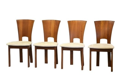 Modern Teak Dining Chairs - Set of 4