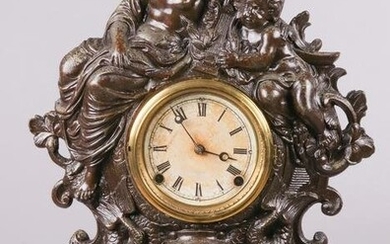 Muller Figural Cast Iron Mantel Clock with mother