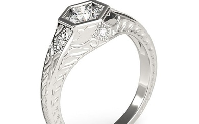 Natural 1.75 CTW Diamond Engagement Ring 14K White Gold