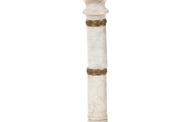 Neoclassical Style Gilt Brass-Mounted Marble Pedestal, Late 19th/Early 20th C.