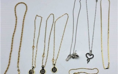 Nine [9] Assorted Gold Filled Chains and Bracelets