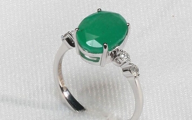 No Reserve Price - 14 kt. White gold - Ring - 3.08 ct - IGI Great Color Emerald Diamonds