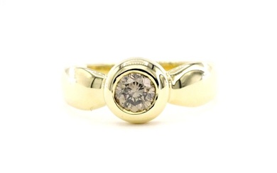 No Reserve Price - 14 kt. Yellow gold - Ring - 0.50 ct Diamond - with HRD Report