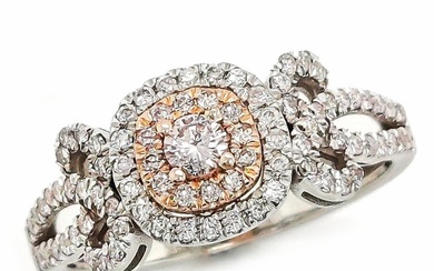 No reserve price - 0.50 Carat Pink Diamonds Ring - Ring - 14kt gold - Rose gold, White gold