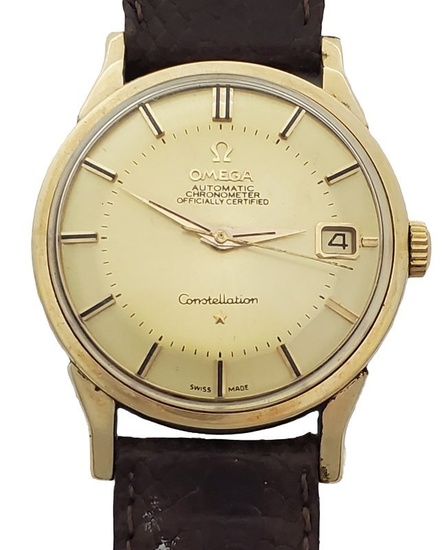 Omega Constellation Gold Cap SS Vintage Men Wrist Watch