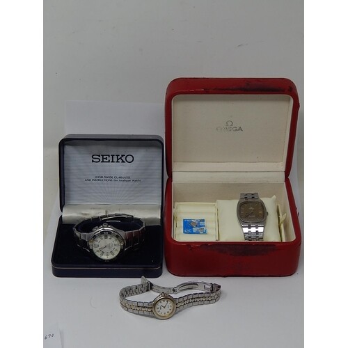 Omega De-Ville Gentleman's Wristwatch in Red Omega Case toge...