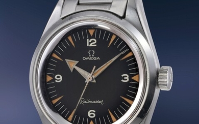 Omega, Ref. 2914-2 SC A very well-preserved and collectible stainless steel antimagnetic wristwatch with center seconds, "Broad Arrow" hands, luminous dial and bracelet