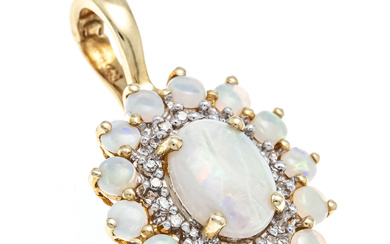 Opal diamond clip pendant GG 5
