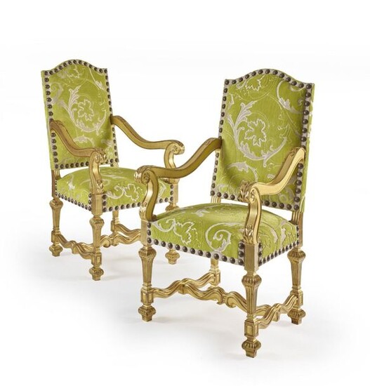PAIR OF LOUIS STYLE ARMCHAIRS XIV