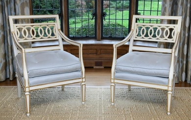PAIR OF NEOCLASSICAL STYLE ARM CHAIRS