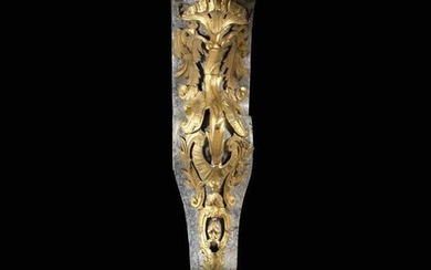 PAIRE DE CONSOLES EN MARBRE Italie ou Allemagne (?), XVIIIe siècleMarbre lumachelle ; bronze ciselé...