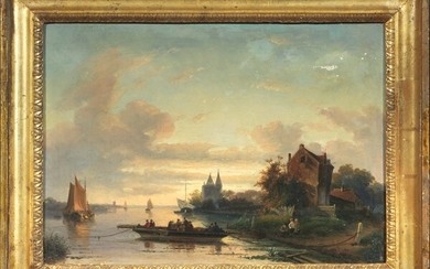 Paesaggio fluviale, Scuola fiamminga del XIX secolo