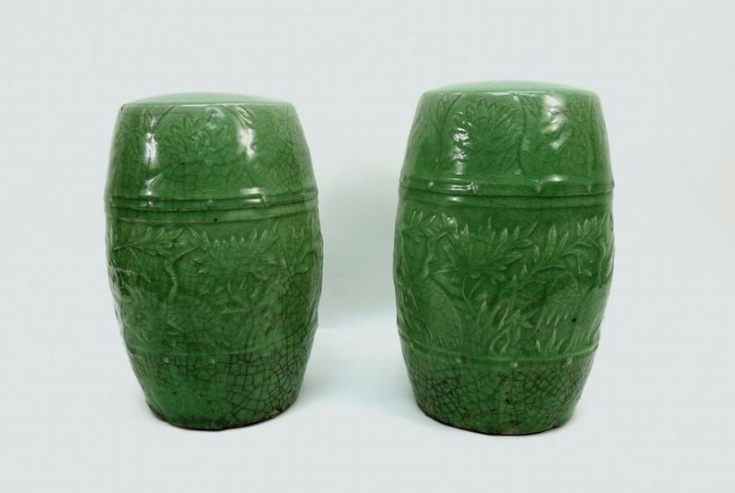 Pair Chinese Ceramic Garden Seats, 19th / 20th C.