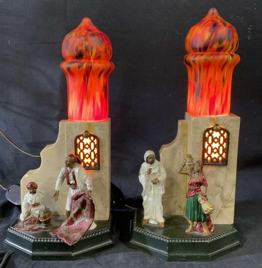 Pair Middle Eastern Style Table Lamps, Germany