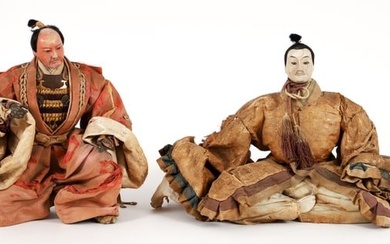 Pair of Antique Edo Period Japanese Dolls