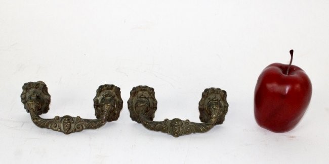 Pair of French bronze drawer pulls