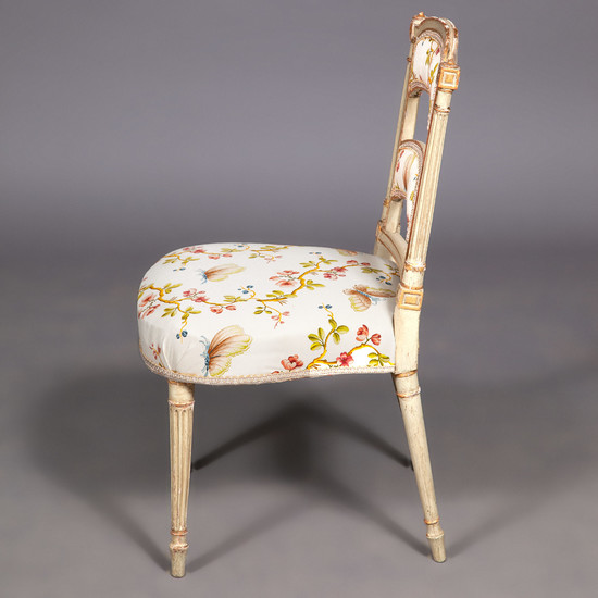 Pair of George III Painted and Parcel-Gilt Side Chairs