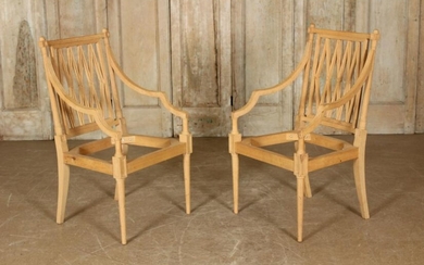 Pair of Neoclassical Style Raw Armchair Frames