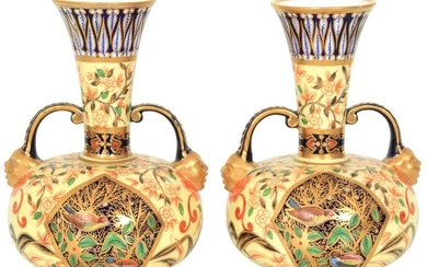 Pair of Royal Crown Derby Porcelain Vases