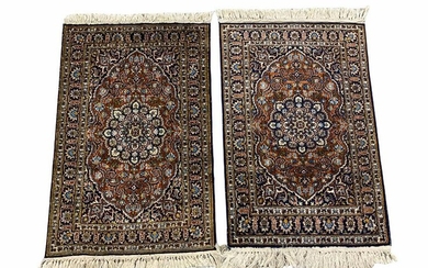 Pair of Small Persian Silk Rugs