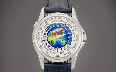 Patek Philippe Reference 5131 | A white gold world time wristwatch with cloisonné enamel dial, Made in 2011 | 百達翡麗 | 型號5131 | 白金世界時間腕錶，備掐絲琺瑯錶盤，2011年製