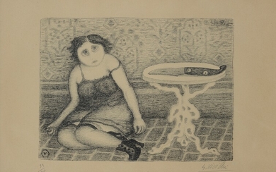 Giuseppe Viviani © (Agnano di Pisa, 1898 - Pisa, 1965), Plate V (from the Black Romance Folder), 1946