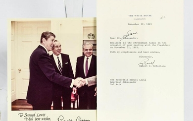 President Ronald Reagan Ink Signed Photo Sam Lewis