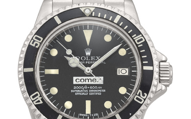 ROLEX. AN EXTREMELY RARE STAINLESS STEEL AUTOMATIC WRISTWATCH WITH SWEEP...