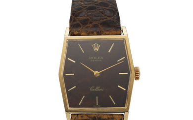 ROLEX, REF. 4121, A FINE 18K YELLOW GOLD WRISTWATCH WITH WOOD DIAL
