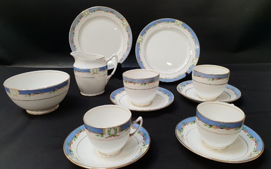 ROYAL ALBERT ORIENT TEA AND COFFEE SERVICE comprising six te...