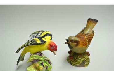 ROYAL WORCESTER WESTERN TANAGER AND SPARROW BIRDS