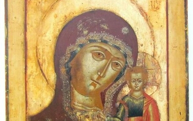 RUSSIAN ICON of KAZAN MOTHER OF GOD late 18th CENTURY