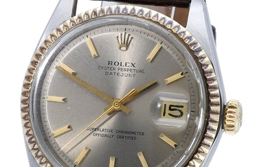 Rolex. A stainless steel and gold automatic wristwatch with date, Ref. 1601,...