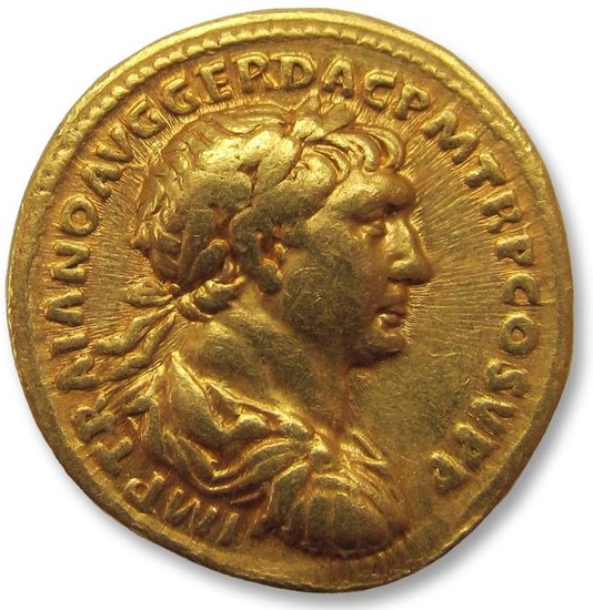 Roman Empire - AV gold aureus Trajan / Trajanus - Rome mint 103-111 A.D. - SPQR OPTIMO PRINCIPI in wreath - Gold