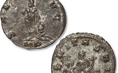 Roman Empire. Gallienus (AD 253-268). Antoninianus Group of 2x antoniniani: Milan mint (SALVS AVG, scarce) + Rome mint (VBERITAS AVG, Є)